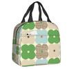 Orla Kiely Flower Scandinavian Geometric Style Insulated Lunch Bags for Camping Travel Waterproof Cooler Thermal Lunch Box
