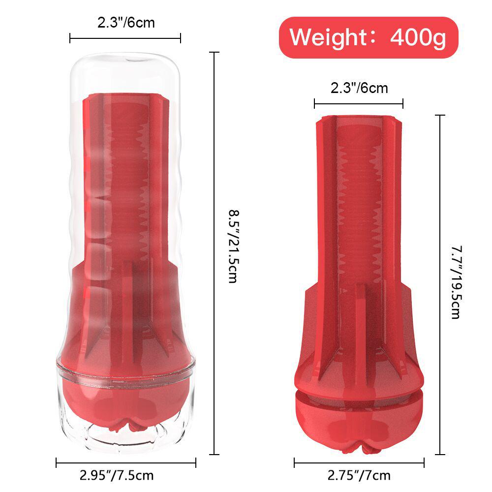 Men's Portable Soft Rubber Masturbation Cup - Simulated Oral Sex Trainer Flashlight.