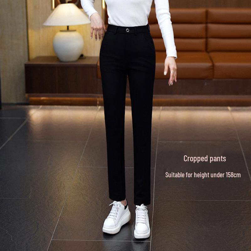 

Женские эластичные брюки-сигареты с высокой посадкой - Осенне-зимний вельвет, Приталенные, Повседневные, Прямого кроя S (waist 26, 80-95 jin)