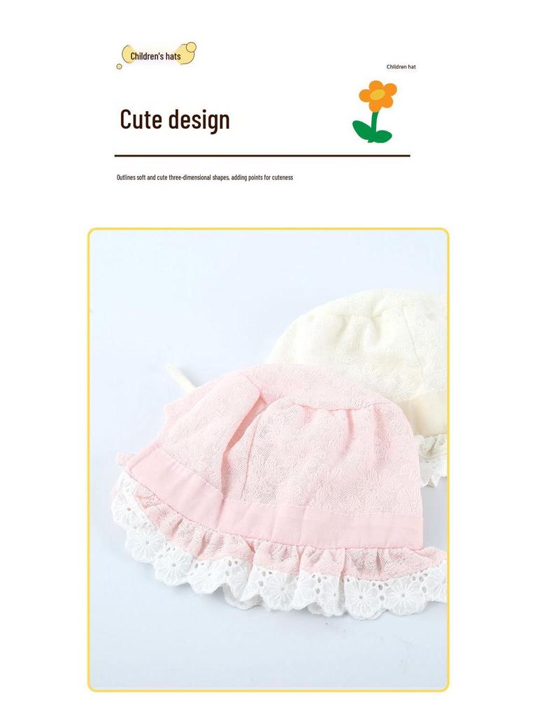 Lace Trim Infant Fisherman Hat with Ear Protection – Stylish Newborn Accessory