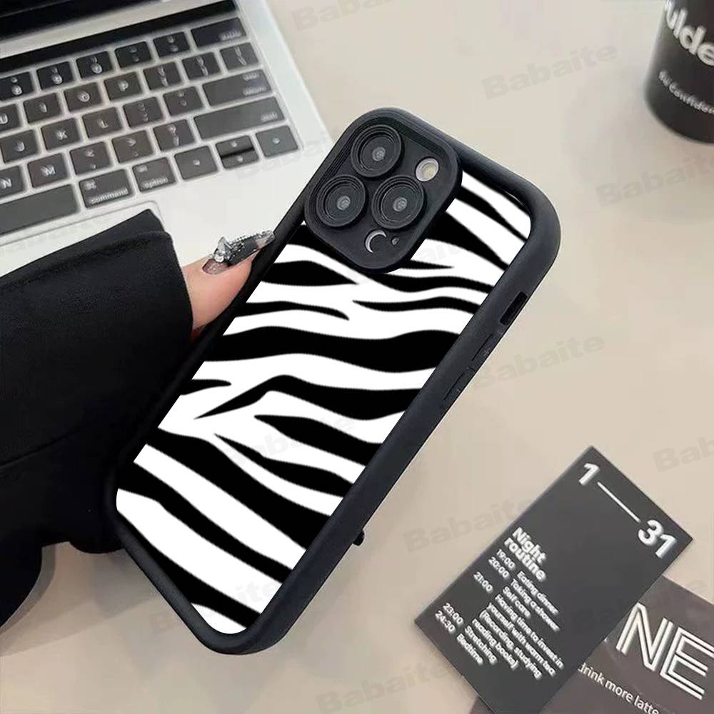 Zebra Pattern Art Phone Case For IPhone 17 16 15 14 13 12 11 Pro Max Anti Drop Soft Cover