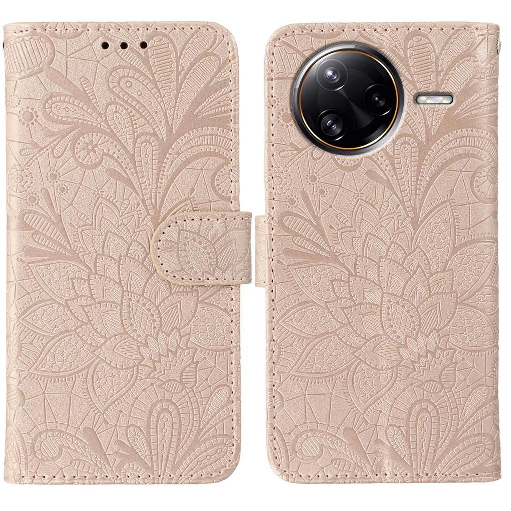 For Xiaomi Poco F7 Ultra 5G/Redmi K80 Pro 5G Case Lace Flowers PU Leather Flip Wallet Phone Cover