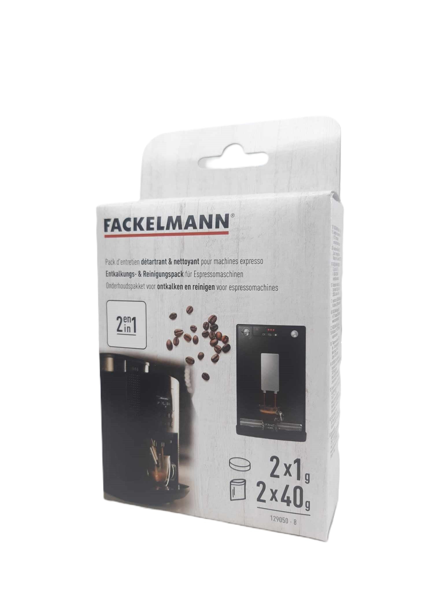 Pack entretien détartrant et nettoyage pour machine à expresso Fackelmann Petit Déjeuner ref. 129050