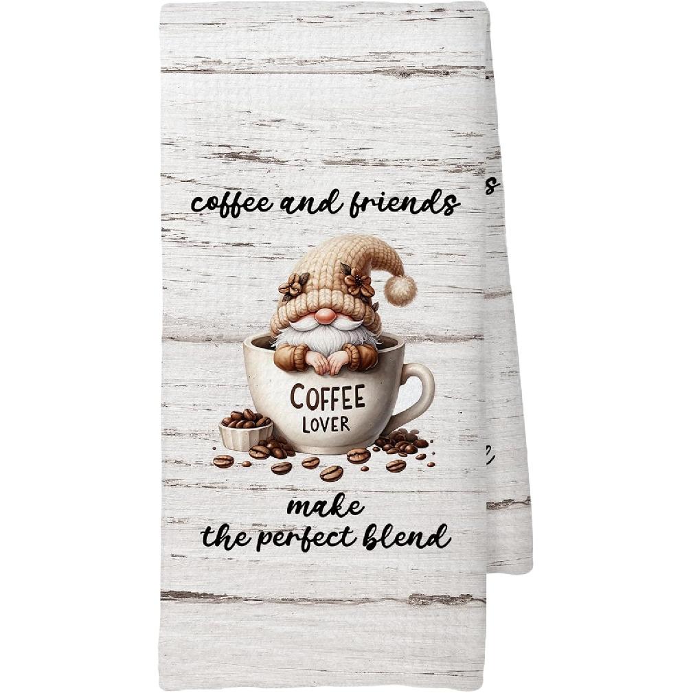 Coffee Kitchen Towels, Coffee-themed Gifts for Women Men Girls, Bar Decor Accessories, 16x24 Inch