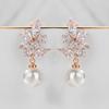 ZAKOL Brand Design Romantic Cubic Zirconia Imitation Pearl Drop Earrings Luxury Wedding Party Jewelry for Women
