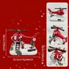 Christmas Music Box Helicopter Statue Home Decor for Kids Adults Santa Claus Figurine
