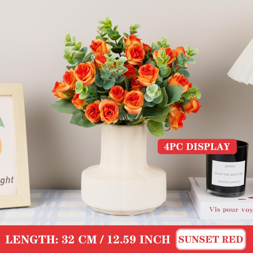 Artificial Beautiful Flowers Roses with 11 heads Silk Fake Flower for Wedding Home Living Room Table Decor Accessories Wreath