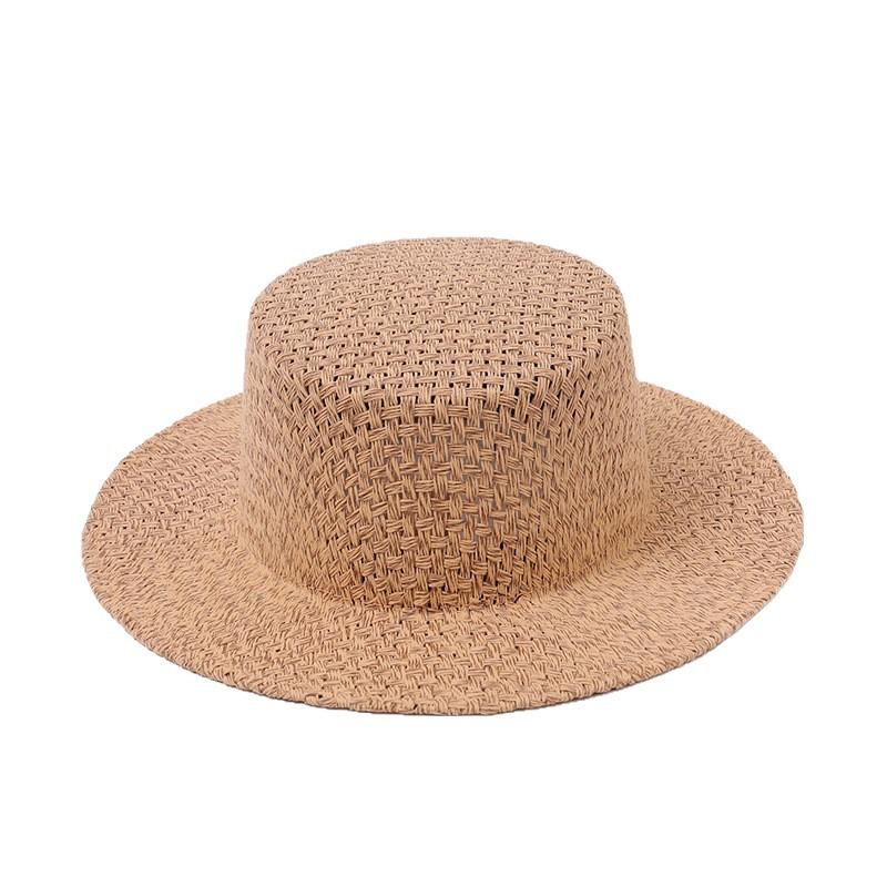 French Flat Top Top Hat Multi-colored Narrow Brim Daily Versatile Retro Straw Hat Summer Sun Hat Breathable Vacation