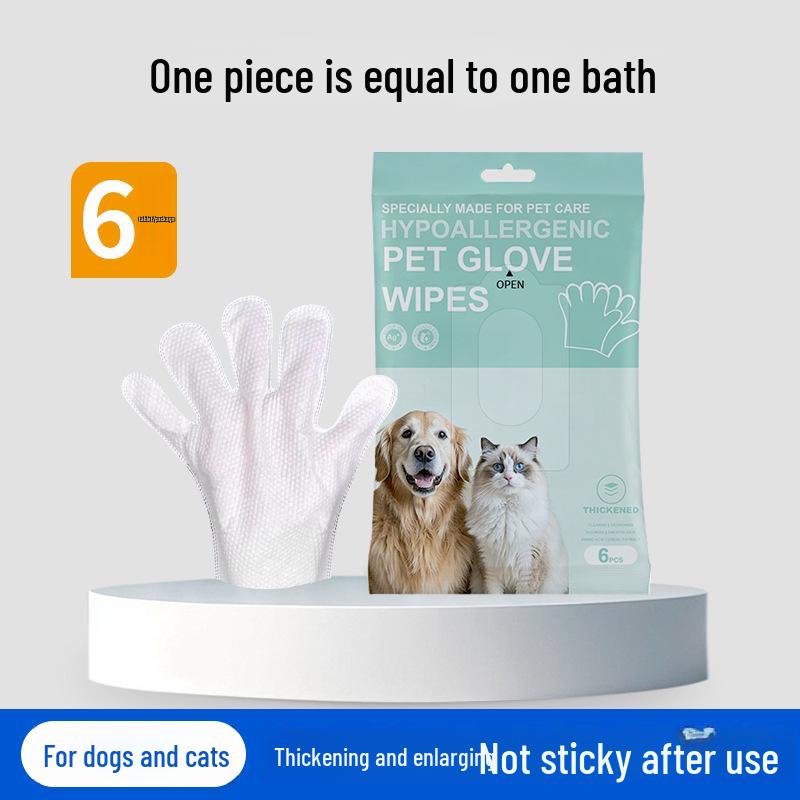 Universal Pet Cleaning Wipes Gloves for Cats and Dogs - Disposable SPA-Grade