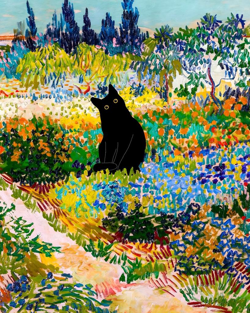 Van Gogh Black Cat Sunflowers Funny Art Matisse Monet Canvas Painting Posters And Prints Wall Pictures For Living Room Decor
