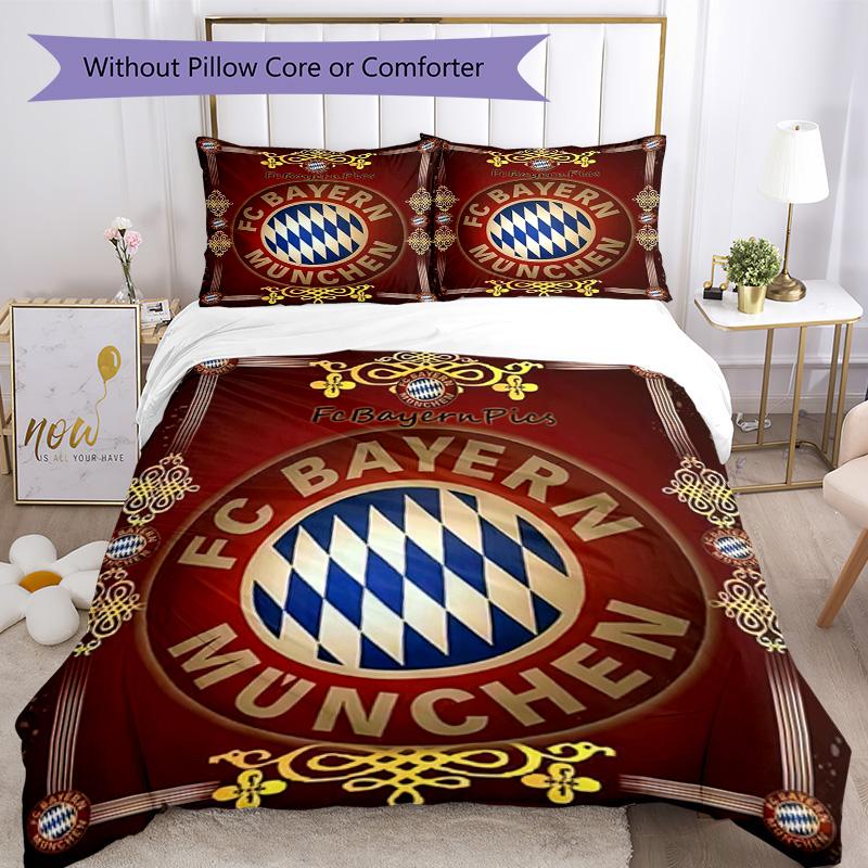 Bayern Münih Nevresim Takımı Nefes Alabilen Yorgan Kılıfı ve Yastık Kılıfları Yatak Odası için Dekoratif Nevresim Takımı Ev Dekorasyonu Doğum Günü Hediyesi