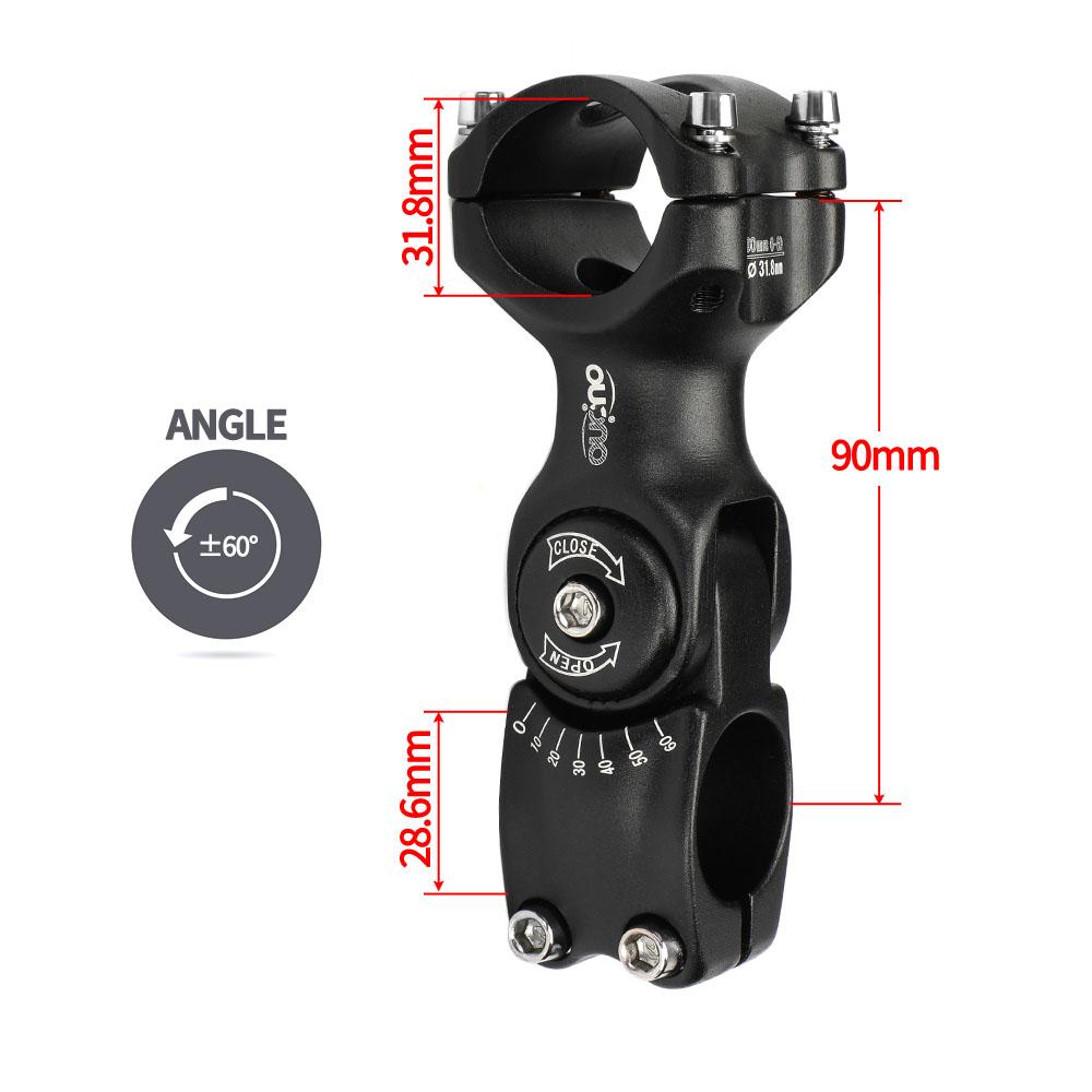 Verstellbarer MTB-Vorbau 0-60 Grad Verstellbarer Vorbau 25,4/31,8 mm Fahrradlenkererhöhung 90-130 mm Bunter Vorbau Fahrradteile