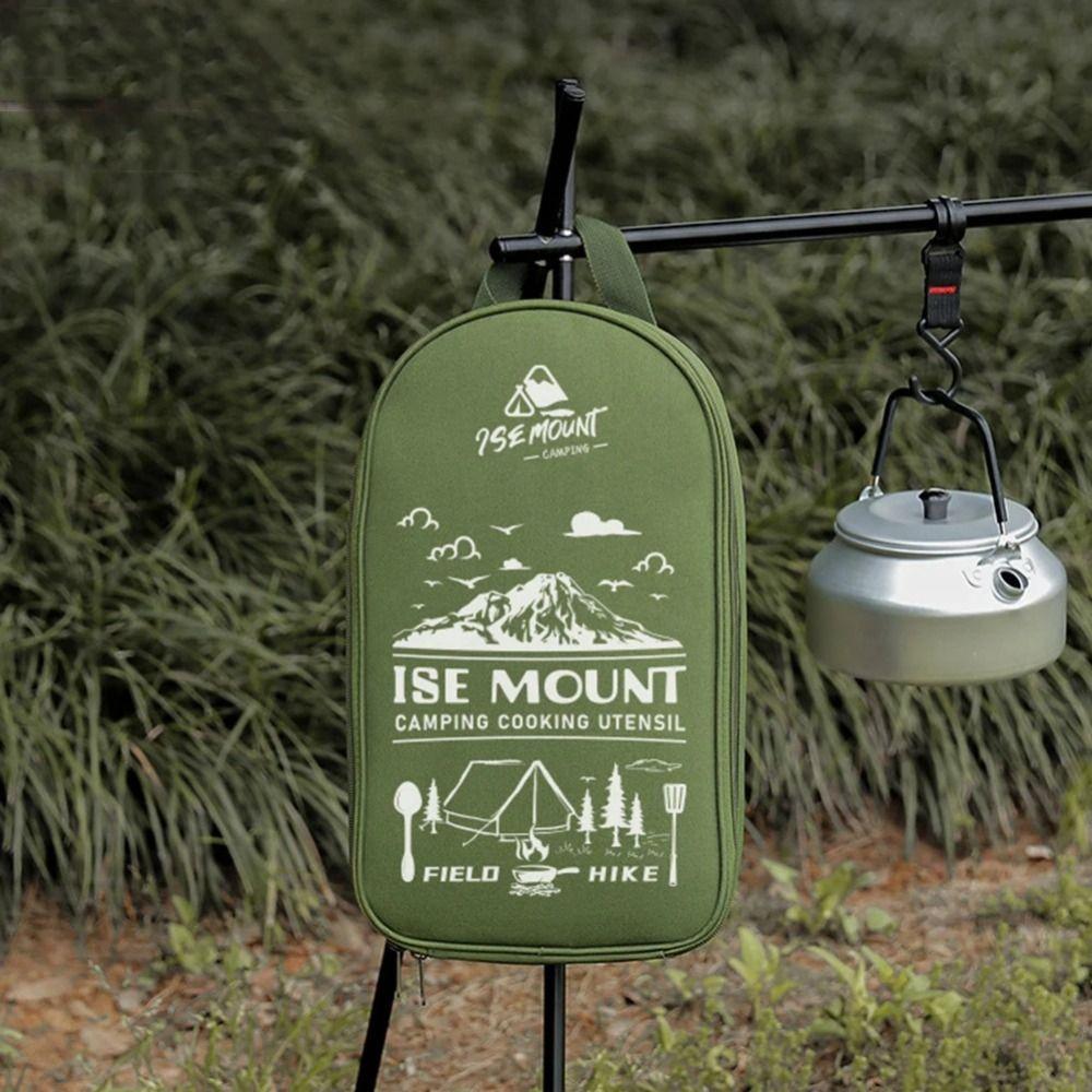 Oxford Cloth Utensil Set Storage Bag Hiking Chopping Board Pouch 2024 BBQ Tableware Organizer