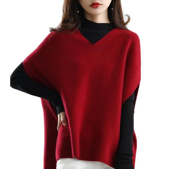 

Версия с v-образным вырезом «крыло летучей мыши», однотонный толстый жилет, свитер, женский осенне-зимний трикотаж без рукавов большого размера, повседневная одежда XL