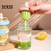 Glass Tea Tumbler for Loose Leaf Straw Cup, with Detachable Filter, Macaron Color Flower Water Bottle Scented Decor, Portable Heat