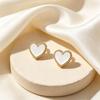 Heart-shaped Enamel Drip Stainless Steel Earrings - Simple, Fashionable, Creative Studs