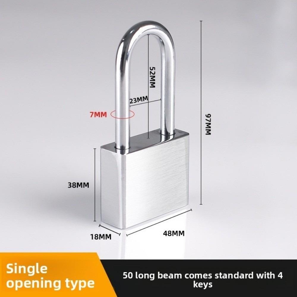 304 Stainless Steel Door Lock Padlock with 4 Keys Silver Antirust Street Lock Anti-theft Heavy Duty Anti-pick Locks