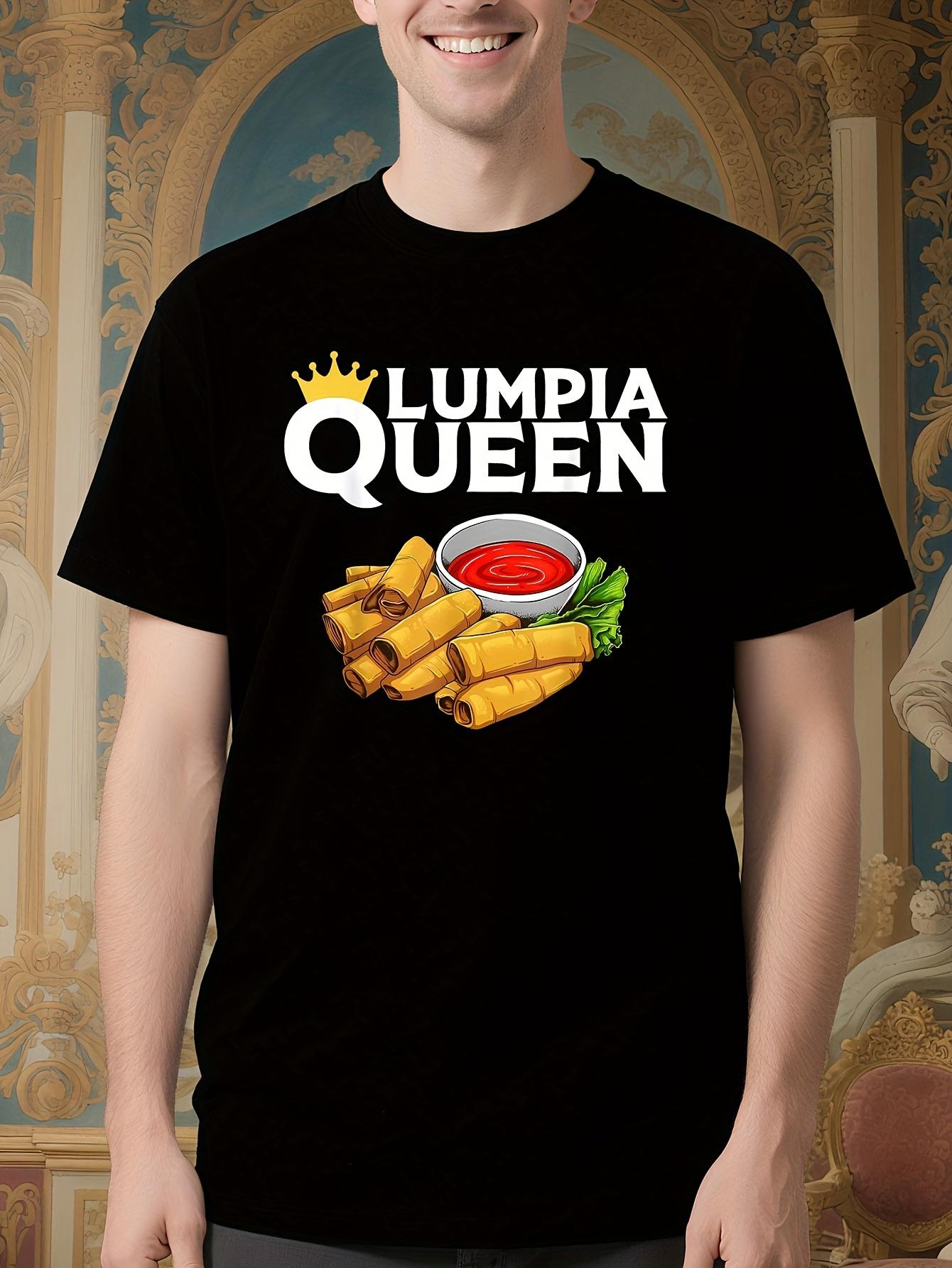 Lumpia Queen Filipino Dining Graphic Tee - Black Crew Nec... M