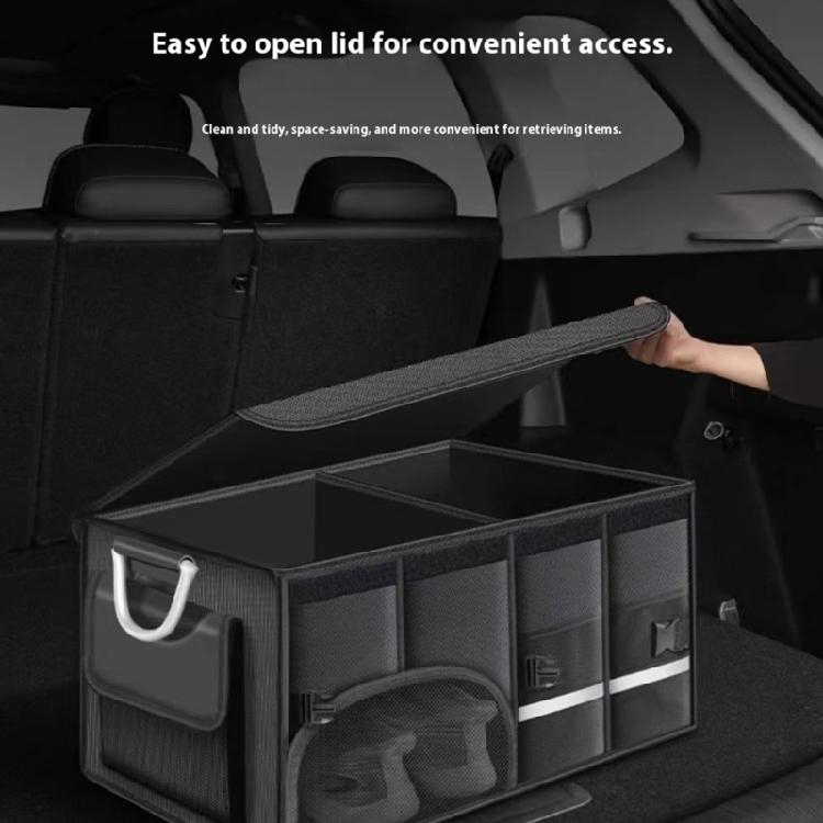 Space Saving Automotive Trunk Organizers Foldable Waterproof Container Multiple Sections for Car Interior Organize Use