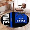 Inter Milan Printed Round Rug Carpet Chair Rug Area Rug Entryway Doormats,for Office Chair Living Room Bedroom Kitchen Room.
