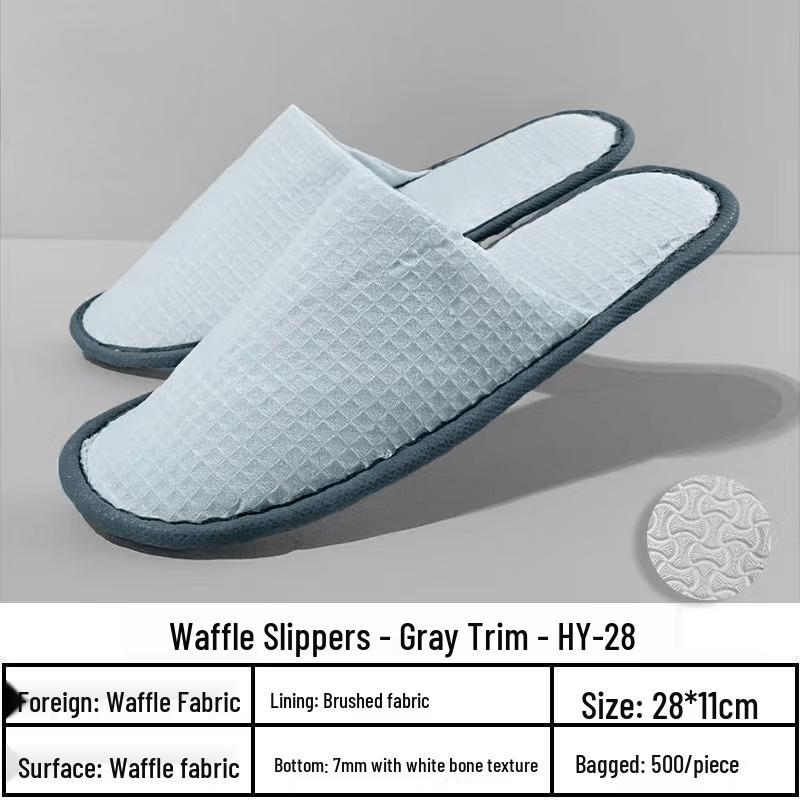 Wholesale Disposable Waffle Weave Linen Slippers for Hotels