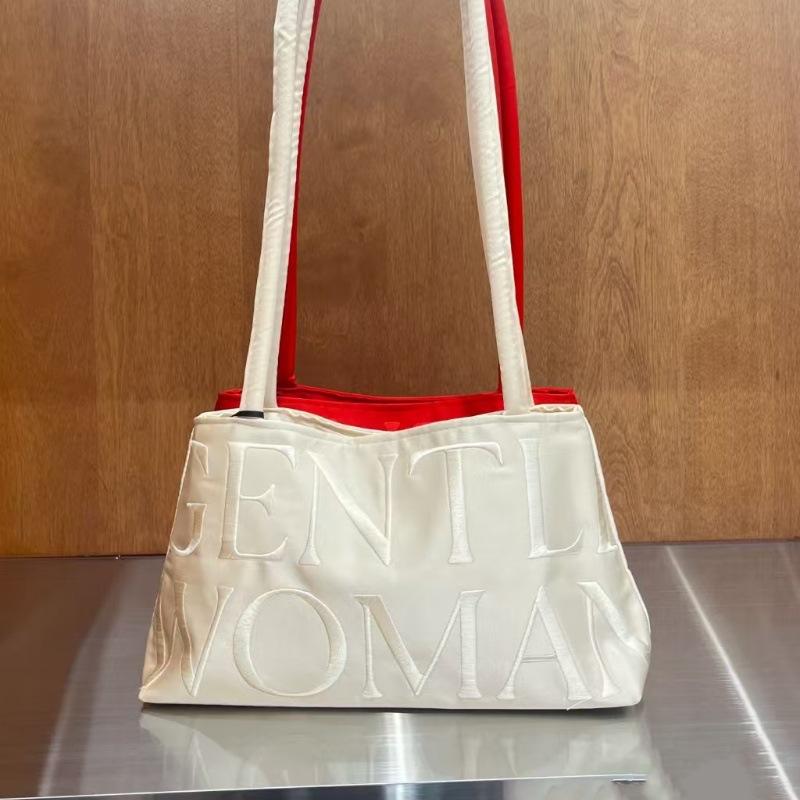 

New satin bag embroidered letter shoulder bag underarm bag fashion versatile handbag