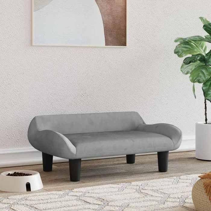 VidaXL Dog Bed, Pet Sofa with Wooden Frame, Basket for Puppies Indoor House, Light Grey 171952