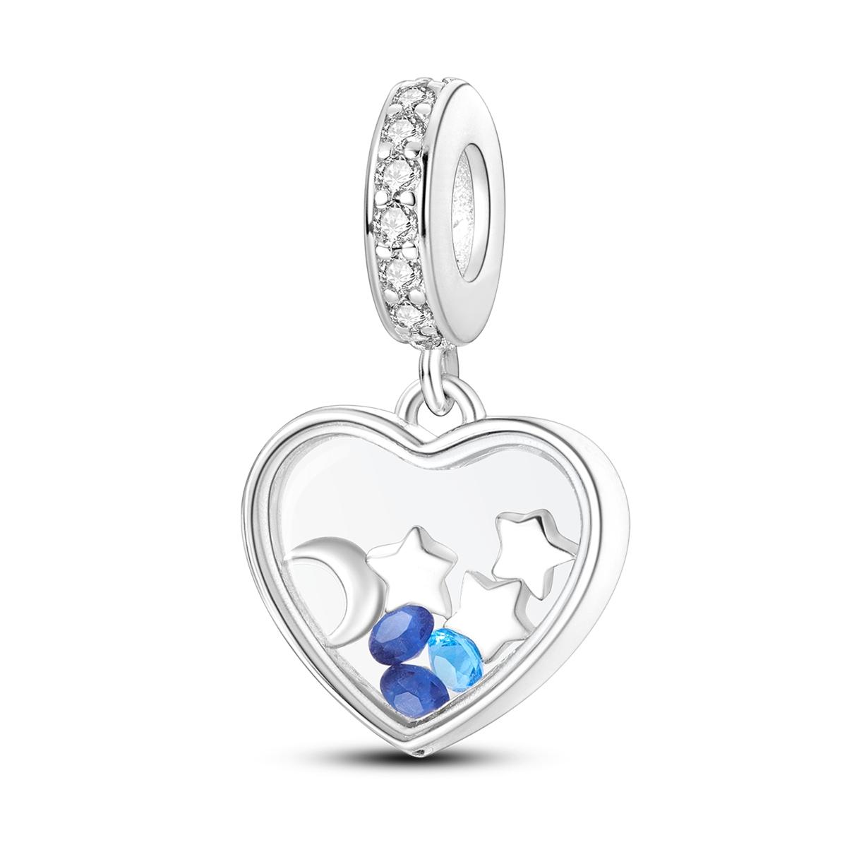 Charms Lucky Star 925 Silver Sparkling Star Heart Beads Charms Pendent Fits 925 Original Bracelet Gift For Women Gift