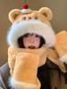 Women's Winter Fox Ears Plush Hat and Scarf Set - Thick, Warm Ear Protection for Cycling