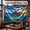 Octopus Sea Life Theme Throw Blanket Custom Name Text Personalized Blanket Soft Cozy Blanket for Home Sofa Bed