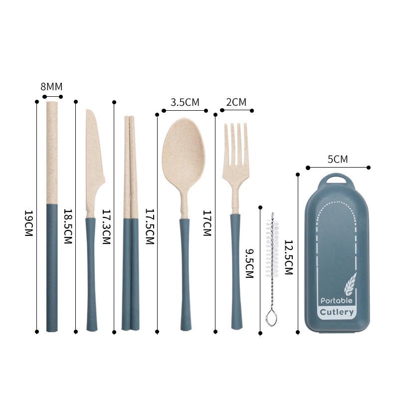 abay Foldable Wheat Straw Tableware Set
