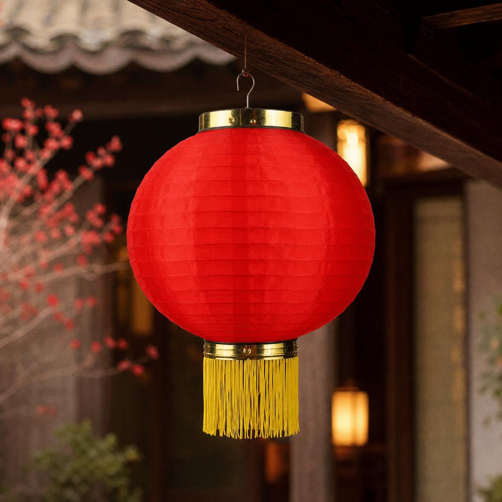 Cloth Festive Lantern Round Shape Hanging Lantern Chinese Lantern for Wedding Party Decorations