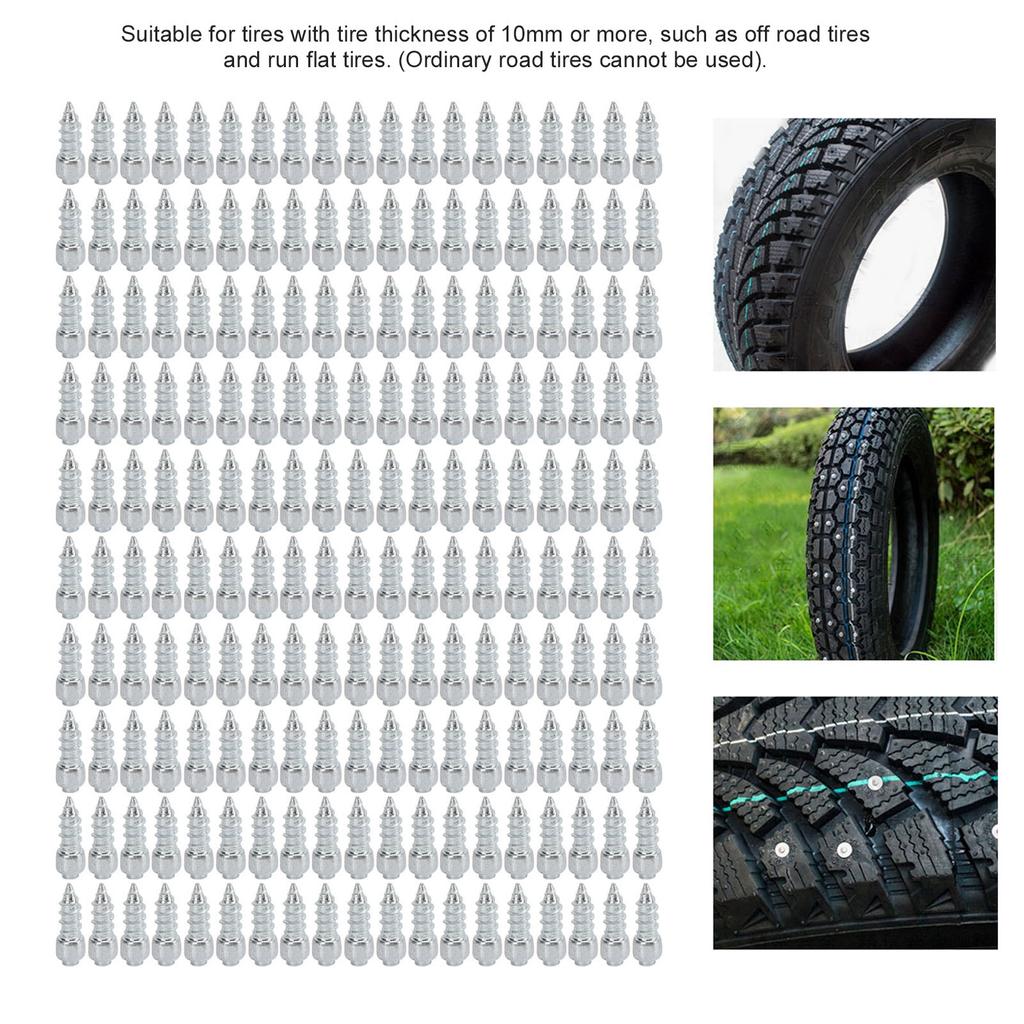   Tire Studs 200PCS 4*12mm Snow Screw Anti Slip Ice with Installation Tool for Motorcycle ATV Car Scooter  