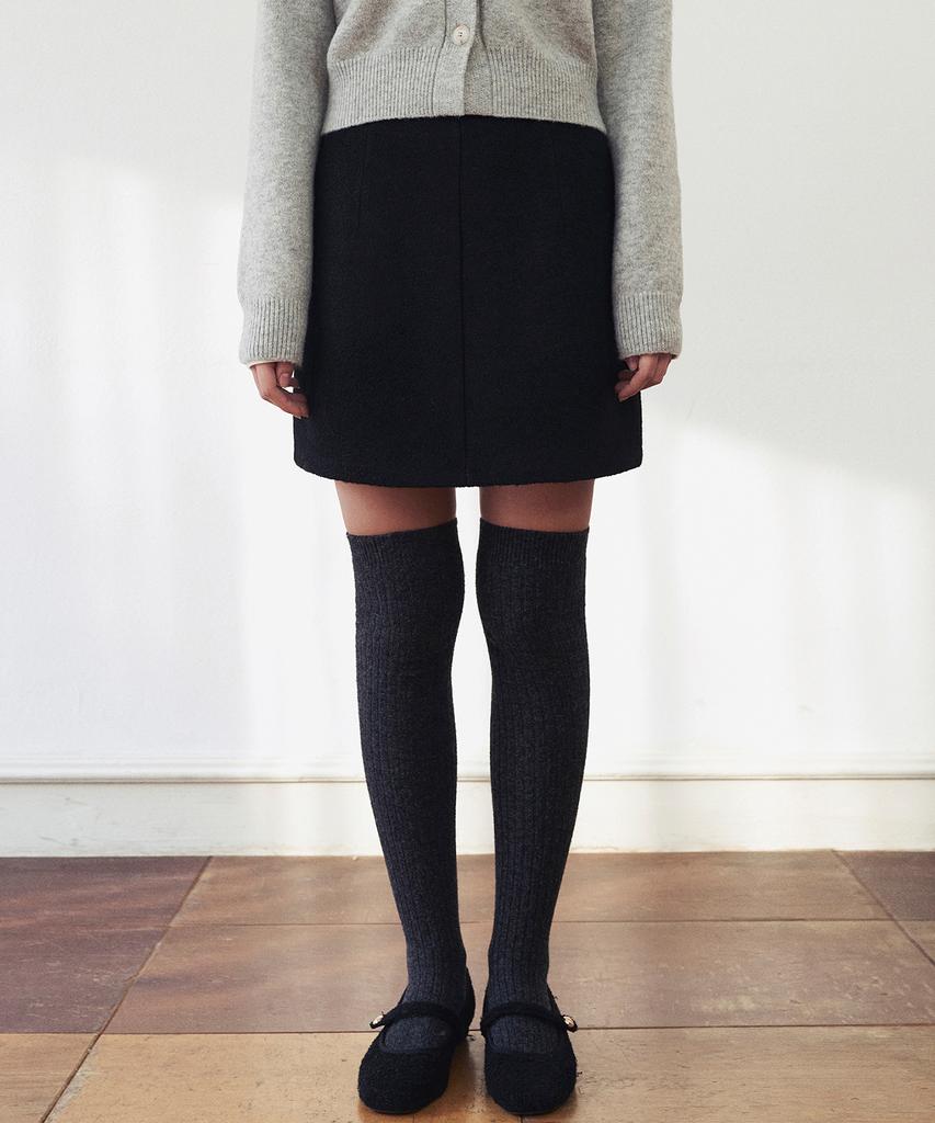 Roeil Boucle Wool Mini Skirt - Black