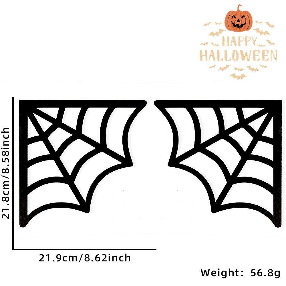 1pair Funny Party Decoration Halloween Door Frame Bats Pumpkins Wooden Door Corner Sign Spider Webs Door Frame Decoration Door