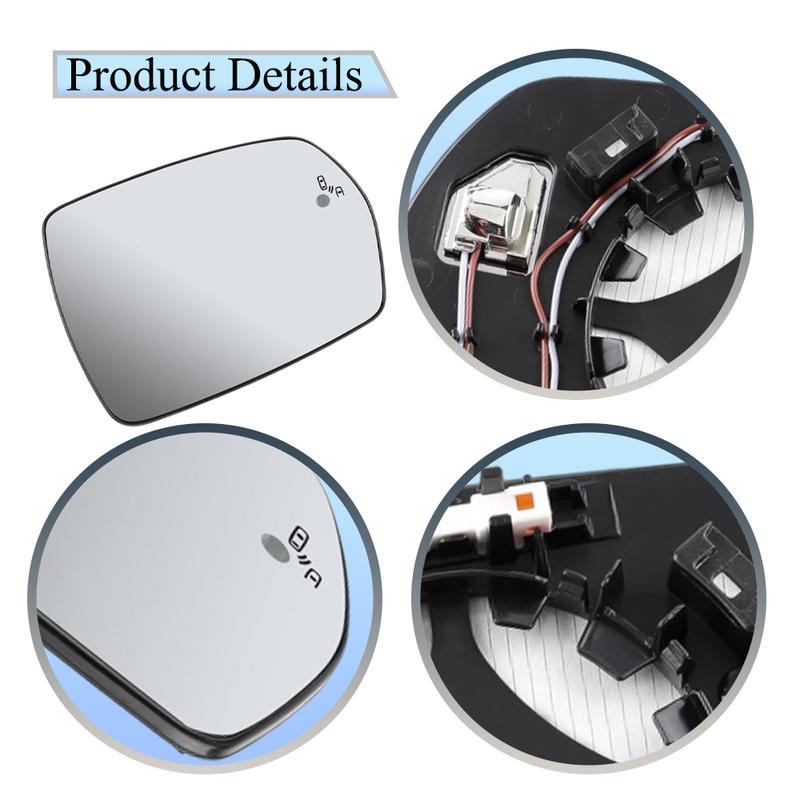 Heated Side Mirror Glass Door Wing Rearview Mirror with Blind Spot Light for Ford Edge 2015 2016 2017 2018 - US Version