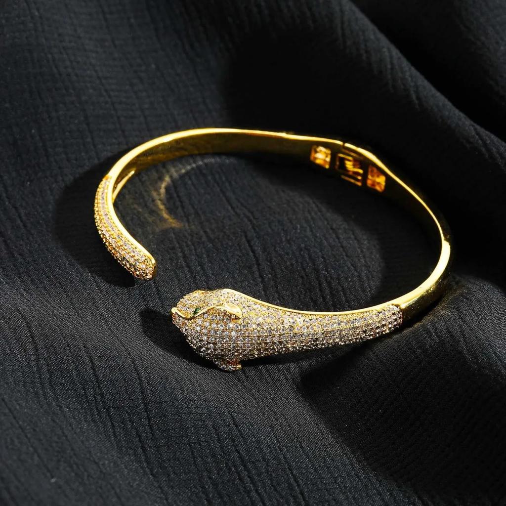 Hip-hop Leopardarmbånd Kobberinnlagt Zirkonarmbånd High-end Trendy Armbånd
