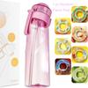 1 buc Sticlă de Apă cu Aer cu 1 buc Capsule Aromate Aleatorii Portabilă Transparentă cu Pai Etanșă Potrivită pentru Sporturi în Aer Liber