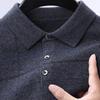 Hengyuanxiang Men's Pure Wool Turn-Down Collar Pullover Sweater