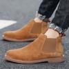 Herbst und Winter große Größe Samt Chelsea Boots Anti-Samtleder Britische Casual Boots mittelhoher Schaft Martin Boots Retro Worker Boots