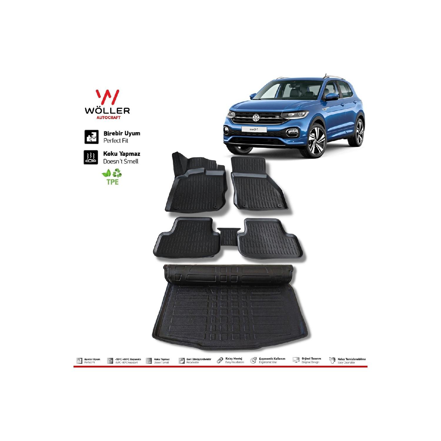 

Vw T Cross Compatible Mat Luggage Pool Set After 2022 3d Ultraflex Set