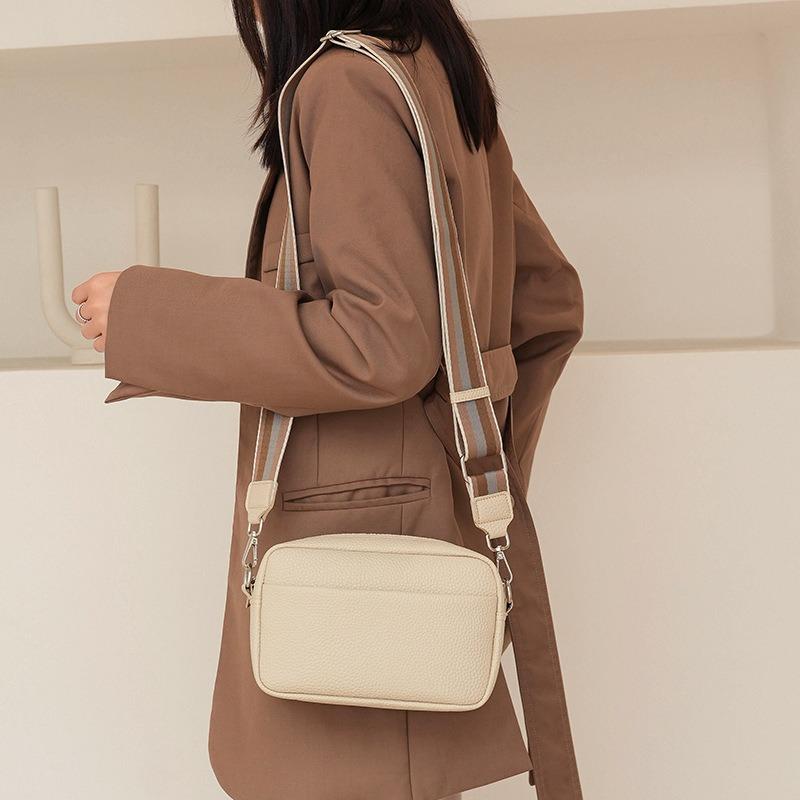 Real cowhide box wrap pebbled square shoulder crossbody bag