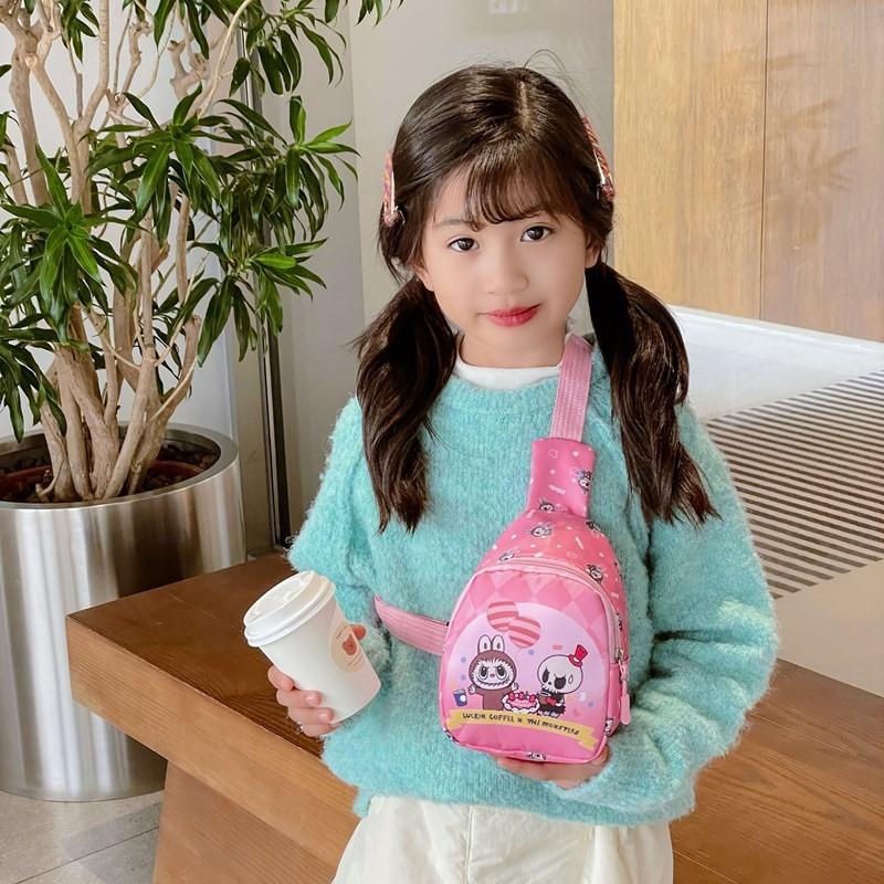 Labubu Pattern Kids Crossbody Bag For Children With Polyester Lining And Lightweight Design Ideal For Daily Use