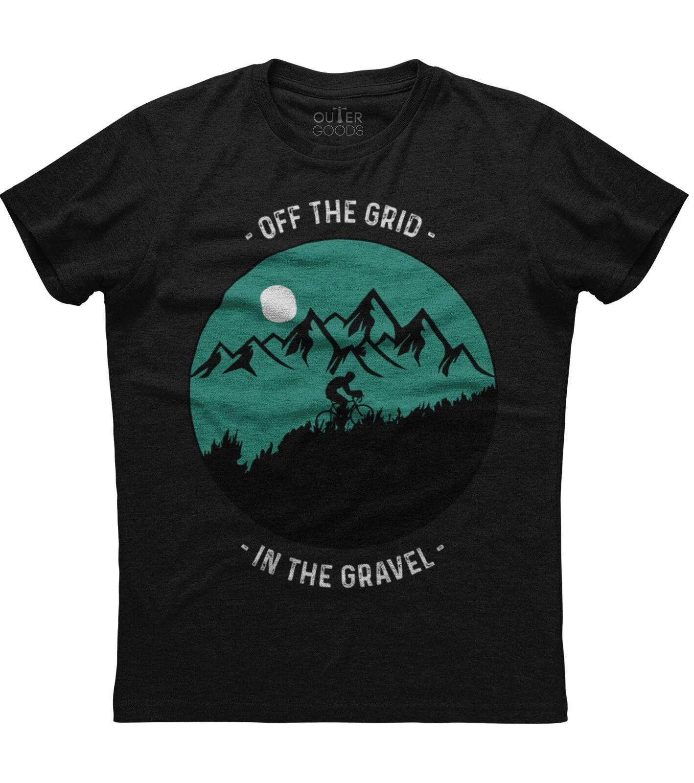 Off The Grid Cycling Design Mens Short Sleeve New Cotton Black T-shirt M