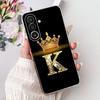 For Samsung M56 Case SM-M566B Clear Fashion A-Z Letters Luxury Flowers Crown Soft TPU Bumper For Samsung Galaxy M56 Back Cover