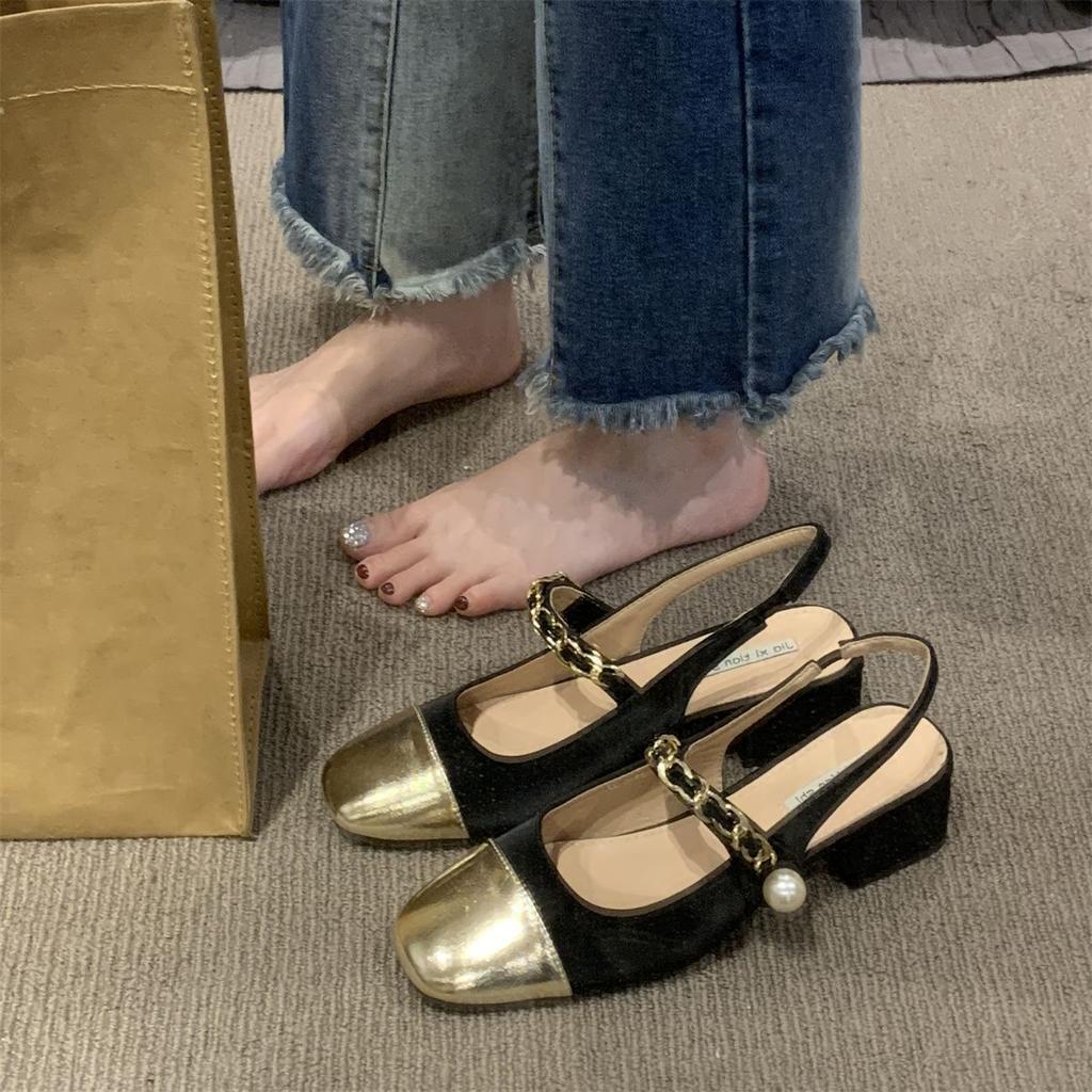 Mary Jane Baotou Women's Sandals Princess Temperament New Chinese Square Heel Fashion Temperament Women's Sandals