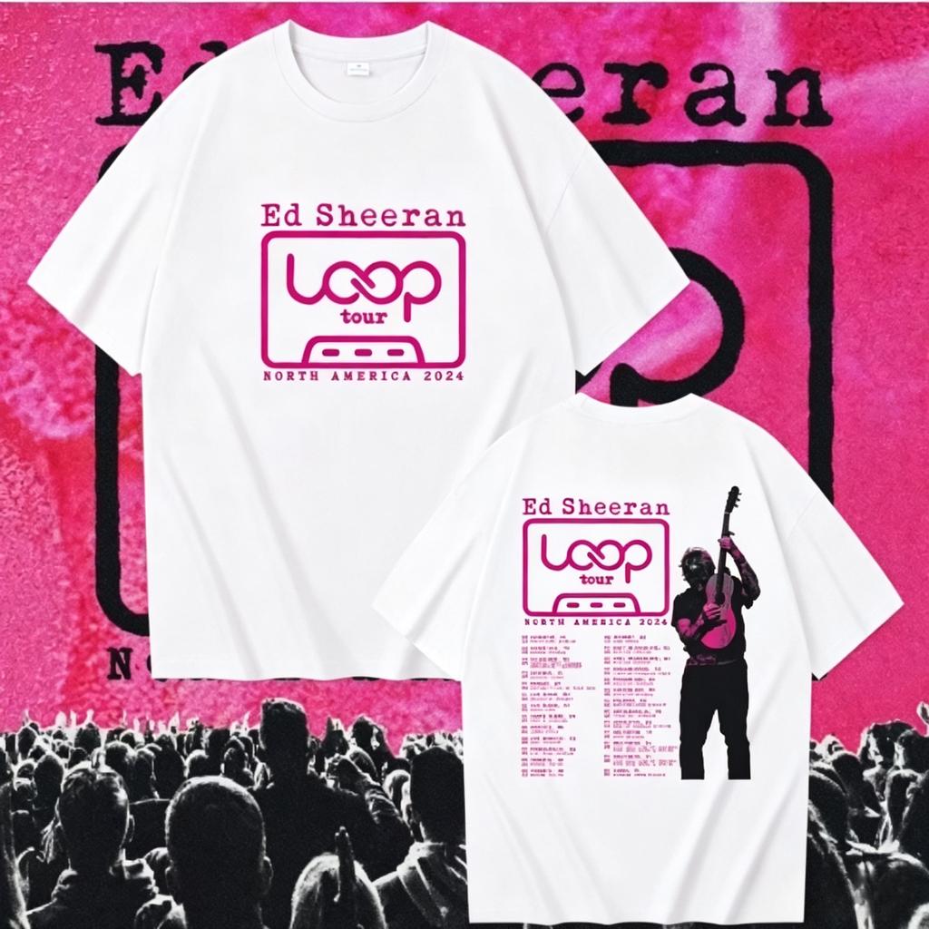 2026 Ed Loop World Tour Merch Tshirt Unisex Unisex Oversized Oneck Short Sleeve Streetwear Hip Hop Fans Gift Male Clothing