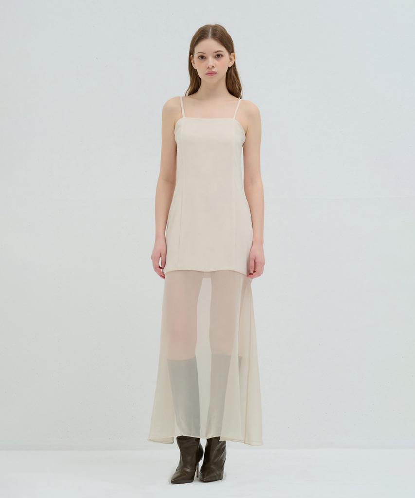 Kamino Layered Long Sleeveless Dress Cream