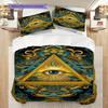The Square and Compass of Freemasonry Bedding, Duvet Cover, Pillowcase, Home Decoration, Birthday Gift (1 * Duvet Cover+2 * Pillowcase, Coreless)