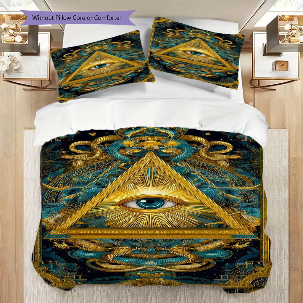 The Square and Compass of Freemasonry Bedding, Duvet Cover, Pillowcase, Home Decoration, Birthday Gift (1 * Duvet Cover+2 * Pillowcase, Coreless)